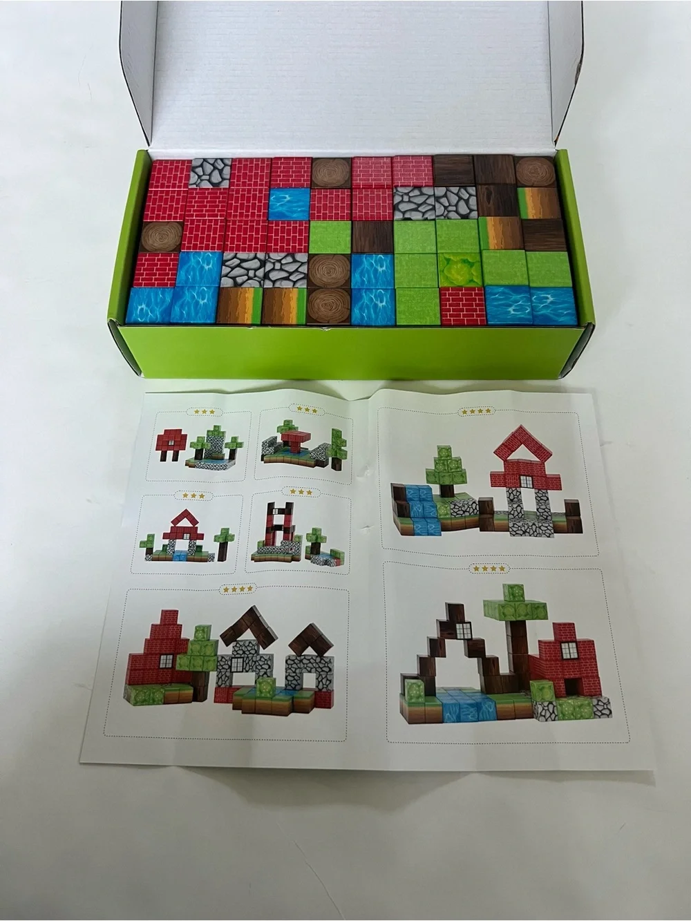 100PCS Magnetic Blocks Build Magnet Forrest World Montessori Sensory Educational